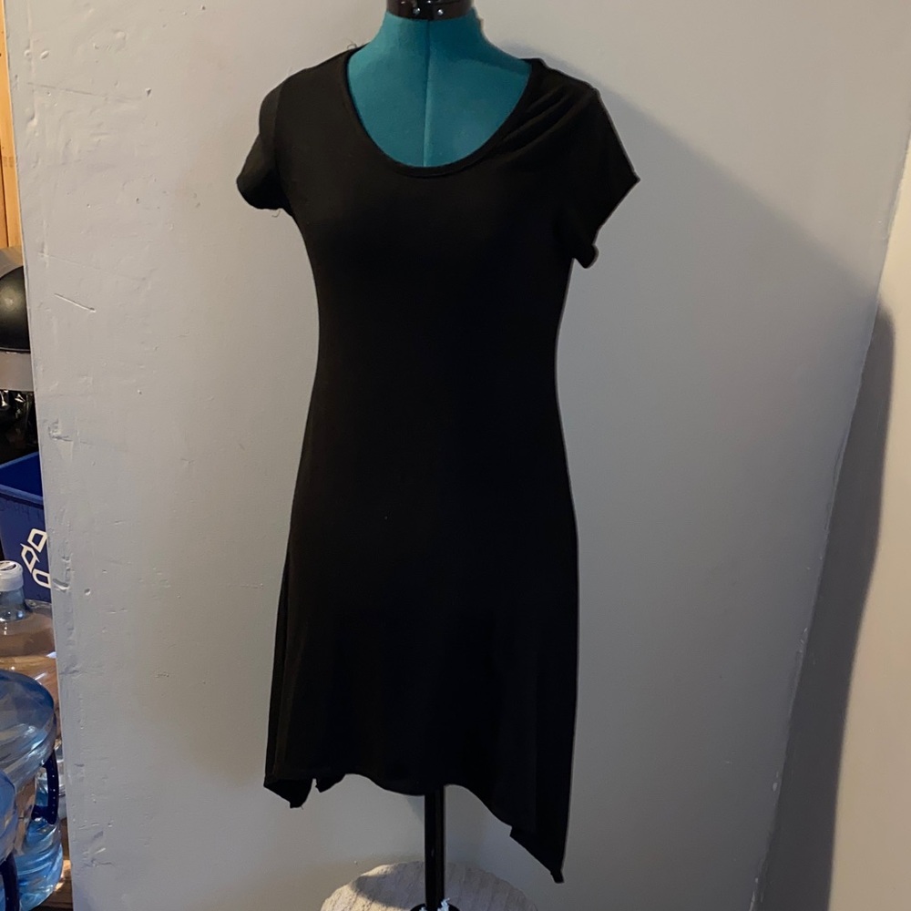 Discreet Black Asymmetrical Dress